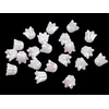 Plastični biseri z AB efektom zvonček/krilo 12x14 mm - beli biser AB (20 kosov)