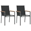 Vidaxl Vrtni stoli 2 kosa črni 55x61,5x90 cm textilene in jeklo