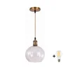 BRILAGI - LED luster na sajli RETRO GLASS 1xE27/60W/230V prečnik 25 cm zlatna/prozirna