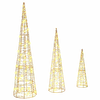 Božićno drvce 3 pcs Topla bijela 20 x 20 x 80 cm PET