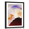 Plakat s paspartujem magično zavijanje volka - 20x30 white