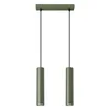 SOLLUX lighting Moderna viseča svetilka, olivno zelen trak, dve cevi 30 cm za jedilnico, kuhinjo, nad otokom, 2xGU10 10W LAGOS Sollux Lighting