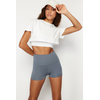 Trendyol White 2-Layer Reflector Print Detailed Crop Knitted Sports T-Shirt