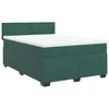 Vidaxl Box spring postelja z vzmetnico temno zelena 140x200 cm žamet