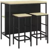 Homestar Set barske mize 2 barska stola in 1 miza 100x60x95 cm črni hrast