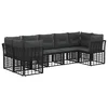 Set vanjskih sofa s jastukom 7 pcs Crna i tamno siva Poliester