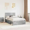 Krevetna konstrukcija Beton 120 x 190 cm Čvrsto borovo drvo