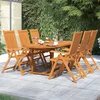 7-dijelni vrtni blagovaonski set od masivnog bagremovog drva 120-170 cm
