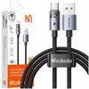Mcdodo MCDODO KABEL USB-A USB-C HITRO POLNJENJE USB TIPA C 6A 100W 1M LED ČRN