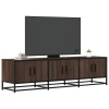 TV ormarić smeđi hrast 150x35x41 cm Konstruirano drvo i metal