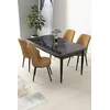 Hanah Home Set Trpezarijski sto i 4 stolice Nil, Oker-crni