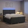 vidaXL LED posteljni pod z vzmetnico Temno siva 200 x 200 cm Blago