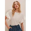 Trend Alacati Stili Ženska bluza kratkih rukava ALC-X10013, Okrugli izrez, Bela