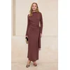 Trendyol Modest Ženska haljina Tctss26Eb00019, Smeđa