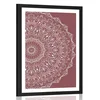 Plakat s paspartujem Mandala v vintage stilu v rožnatem odtenku - 40x60 no frame