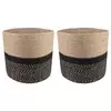 Set saksija za biljke 2 pcs Prirodna i crna O 28 x 28 cm