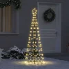LED božićno drvce s čavlima za tlo Topla bijela 250 cm Željezo