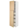 METOD/MAXIMERA Visoka omara z 2 vrati/4 predali, bela/Forsbacka hrast, 60x60x220 cm