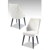 HANAH HOME Set 2 stolice Pufi Cream Black