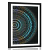 Plakat s paspartujem Mandala v vzorcu sonca - 30x45 silver