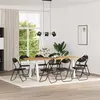 vidaXL Zloženi jedilni stol 8 pcs Črna 48 x 43,5 x 81 cm PVC jeklo