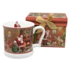 Porcelanasta skodelica za kavo ali čaj, božični vzorec, velika 450 ml, za darilo