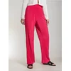 Sinsay - Nabrane pantalone širokih nogavica - roze