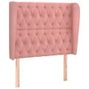 Vidaxl Vzglavje z ušesi roza 103x23x118/128 cm žamet