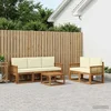 Set vanjskih sofa 6 pcs Prirodna i krem Poliester
