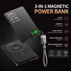 KJB Magnetna prenosna baterija z brezžičnim polnjenjem, 5000 mAh, siva