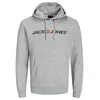 JACK & JONES Majica JJECorp svetlo siva / mandarina / črna