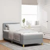 LED Box Spring Krevet Svijetlo siva 80 x 200 cm tkanina