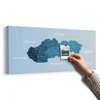 Slika na pluti elegantni zemljevid Slovaške v modrem - 100x50 transparent