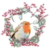 Serviete za decoupage Robin in Wreath - 1 kos (Serviete za)