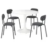 DOCKSTA / SANDSBERG Sto i 4 stolice, bela/Remmarn antracit, 103 cm