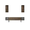 Hanah Home Chrome Line TV komoda sa dve police, Braon