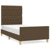 Vidaxl Posteljni okvir brez vzmetnice temno rjav 90x190 cm blago