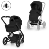 Cybex - Otroški voziček Talos S Lux z zložljivo košaro - Moon Black (2v1)