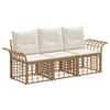 Set vanjskih sofa 3 pcs Prirodna i krema bijela Poliester