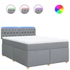 VIDAXL posteljni boxspring z vzmetnico (140x190cm, blago), svetlo siv