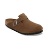 Birkenstock Boston Soft Footbed Suede Leather Clogs dark tea tonal fb