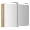 RIWA ogledalna omarica z LED osvetlitvijo, 81x70x17cm, hrast alabama - Rjava - 81x70x17 cm - Sapho - RIWA CABINET WITH MIRROR - 24 - MDF/laminat - 810 - 700 - 170 - IP44 - 568 - 8 - LED - 14