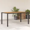 Vrtni stol s pločom od drva bagrema crni 150x90x75cm poliratana