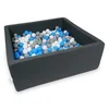 shumee Suhi bazen 110x110x40cm grafit s 600 kroglicami: modra, bela, siva