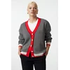 Trendyol Red Wide Pattern Knitwear Cardigan