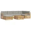 Set vanjskih sofa s jastukom 7 pcs Bijela i svjetlosiva