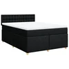 Vidaxl Box spring postelja z vzmetnico črna 140x200 cm blago