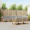 Set vanjskih sofa 6 pcs Bijela i svjetlosiva Poliester