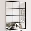 Zidna ogledala 2 kom crna 80x60 cm metalna