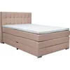Carryhome POSTELJA BOXSPRING 140 cm x 200 cm , tekstil svetlo rjava